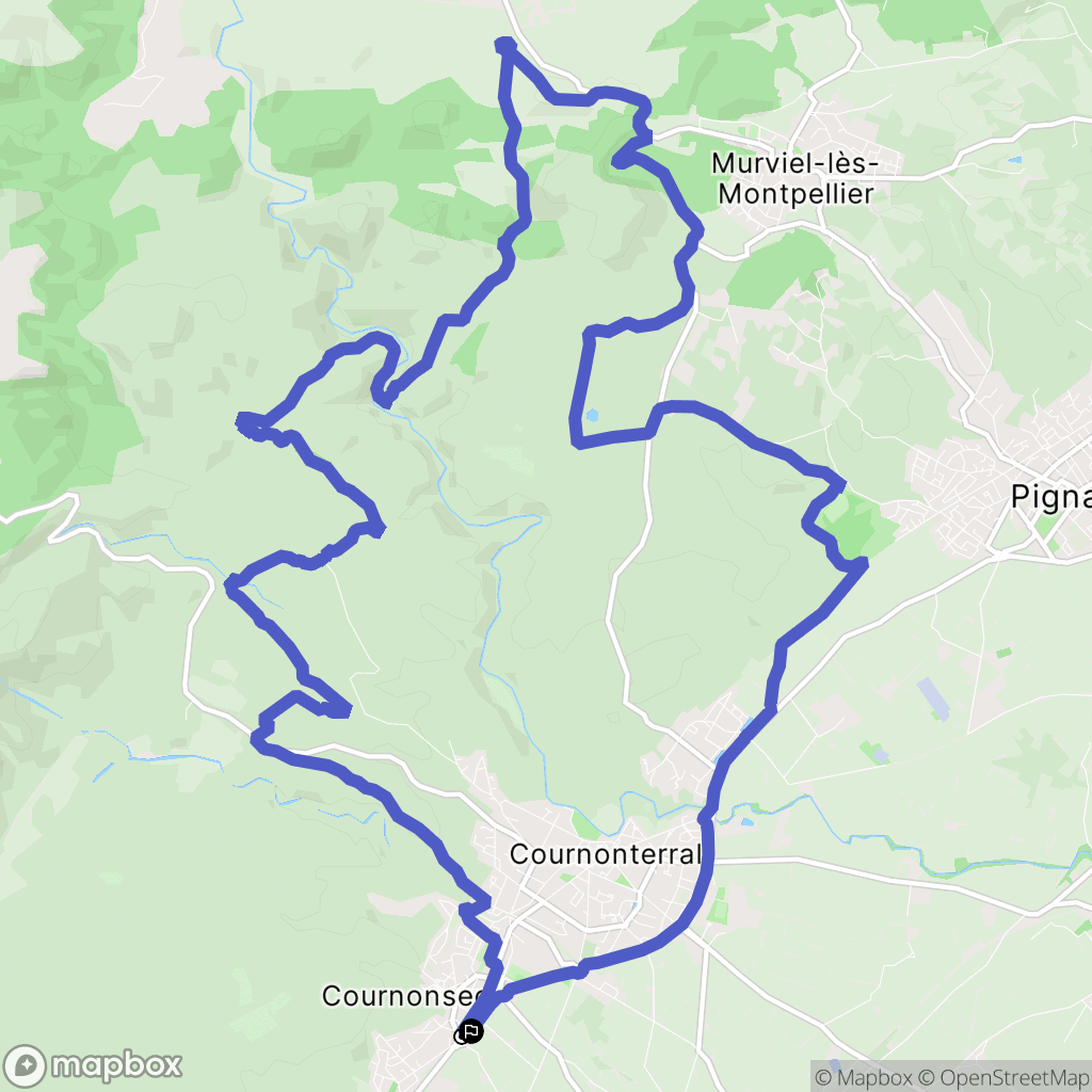Cournonsec : carte du parcours de randonnée - France