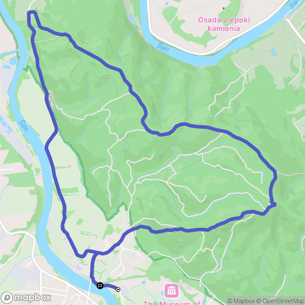 Sanok: mapa trasy - Poland
