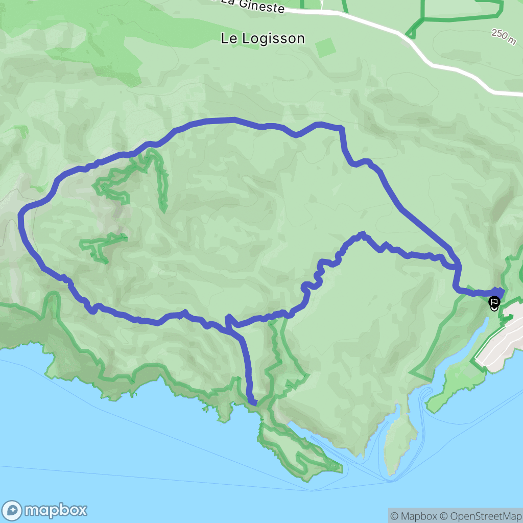 Cassis : carte du parcours de randonnée - France