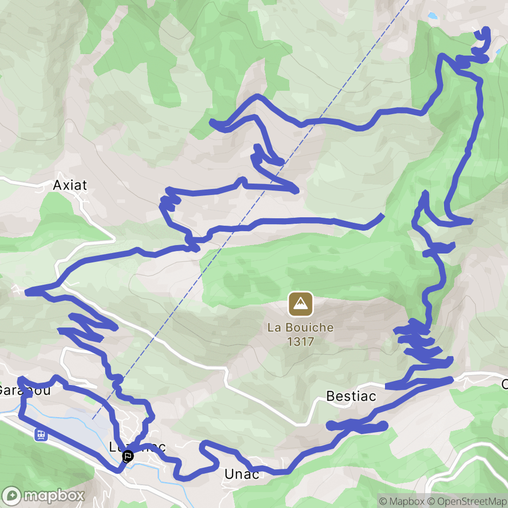 Luzenac : carte du parcours de randonnée - France