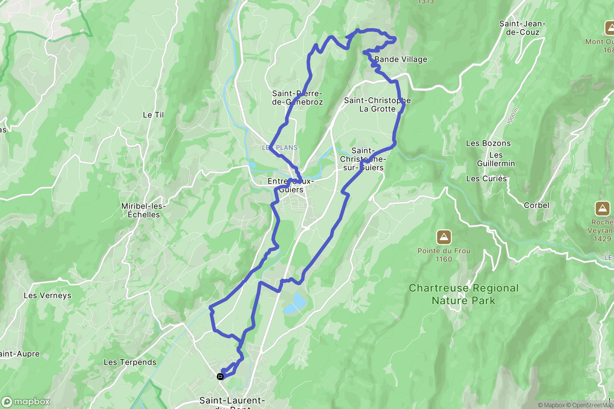 Saint-Laurent-du-Pont : carte du parcours de randonnée - France