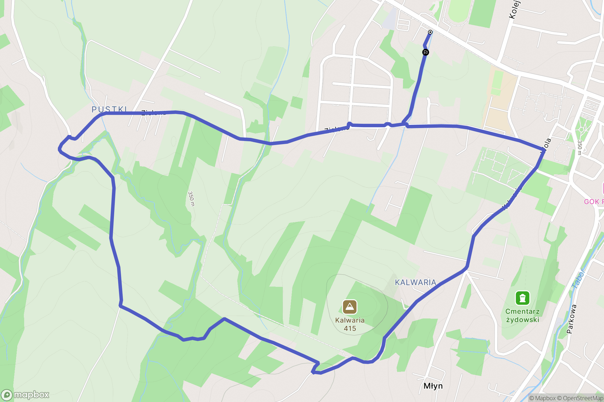 Rymanów: mapa trasy - Poland