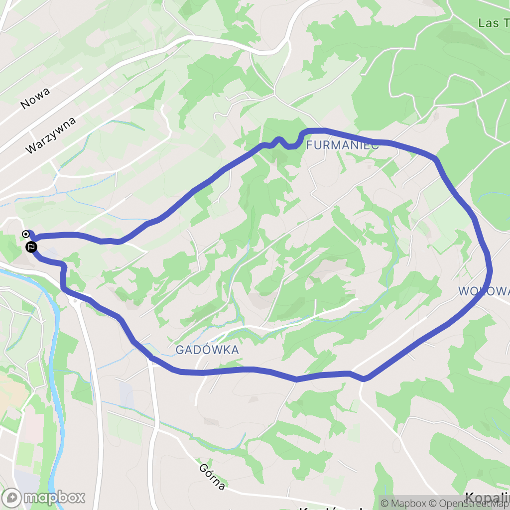 Tuchów: mapa trasy - Poland