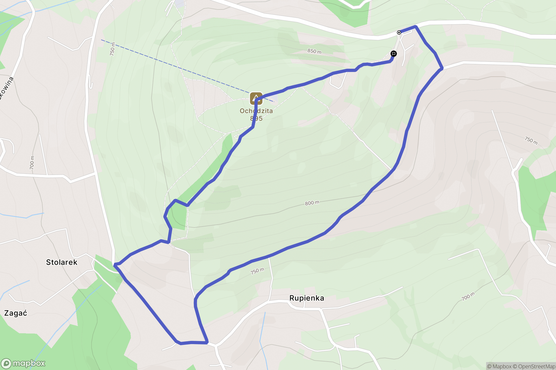 Koniaków: mapa trasy - Poland