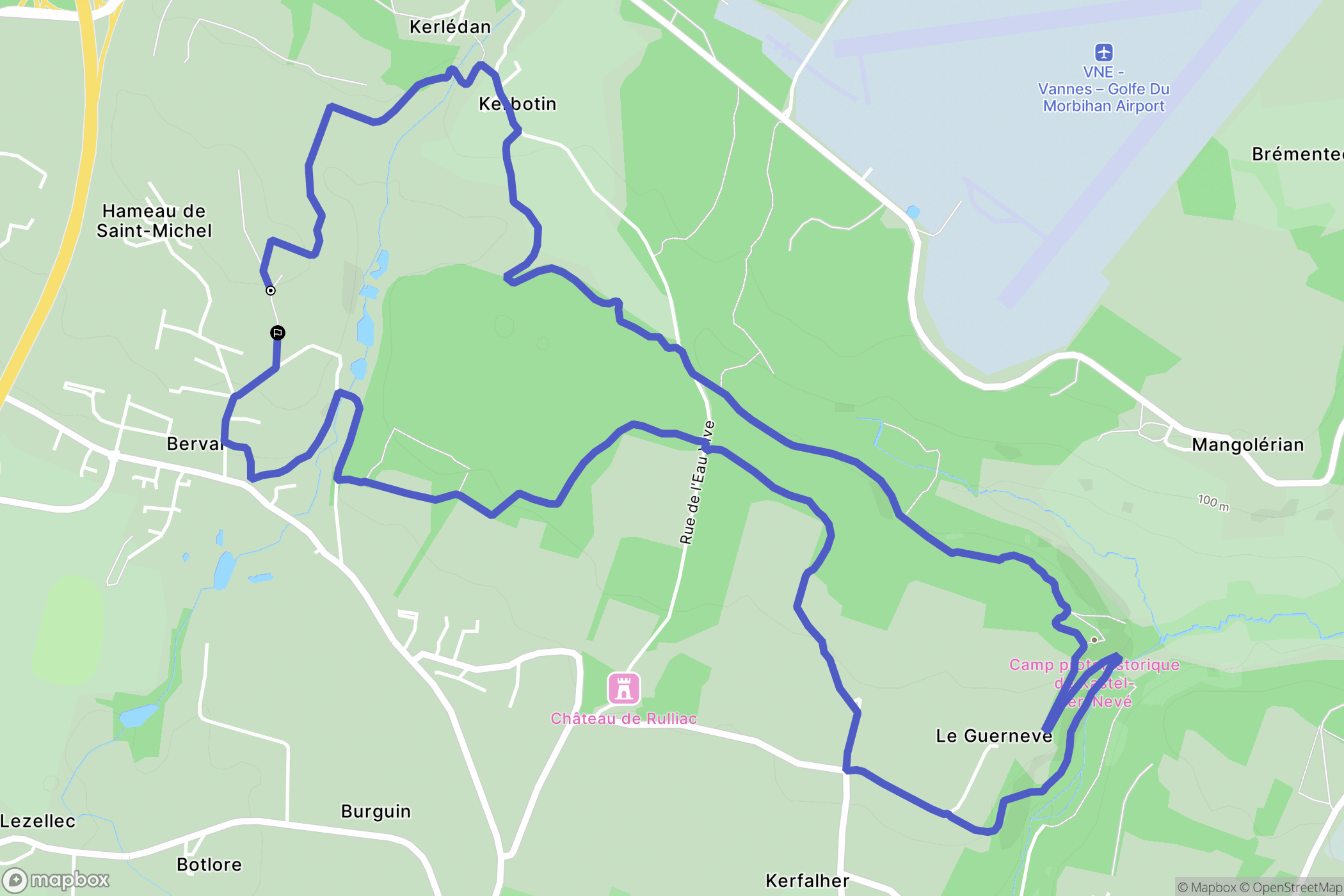 Saint-Avé : carte du parcours de randonnée - France