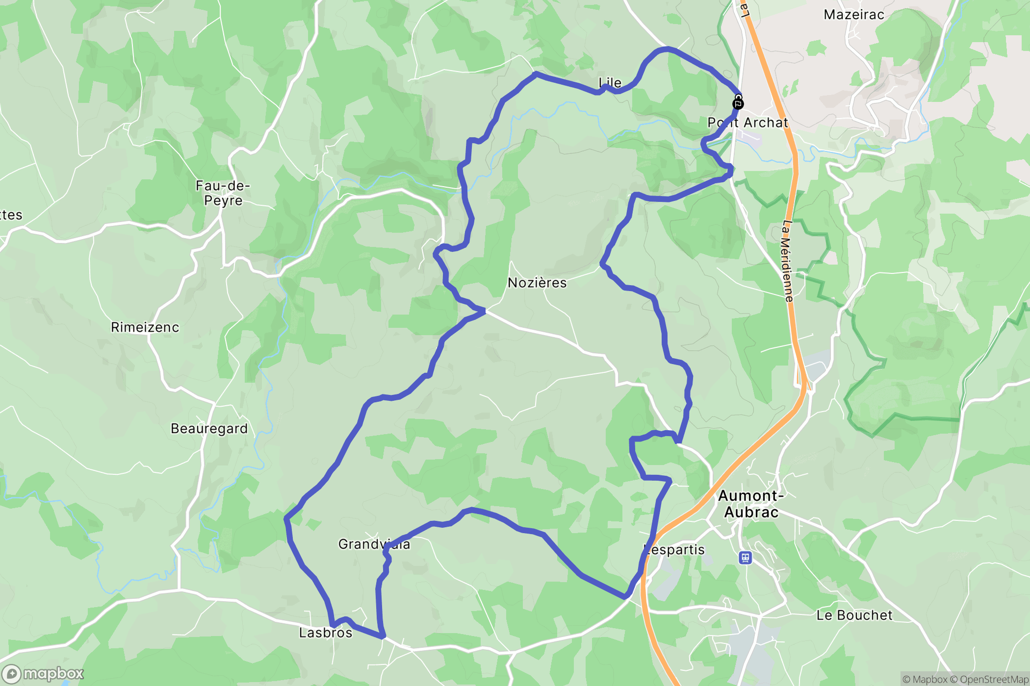 Les Bessons : carte du parcours de randonnée - France