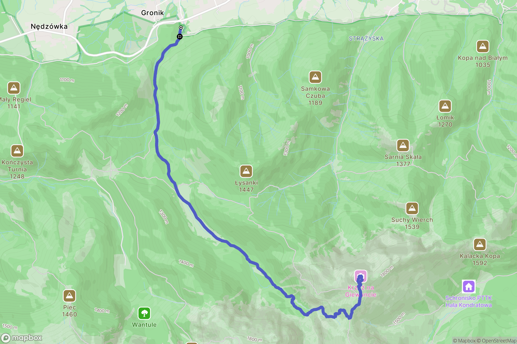 Kościelisko: mapa trasy - Poland