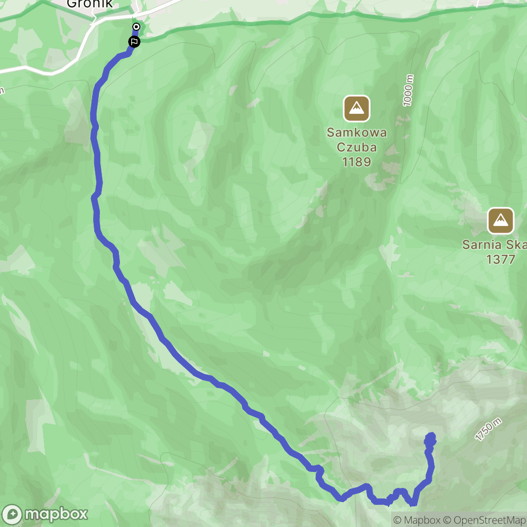 Kościelisko: mapa trasy - Poland