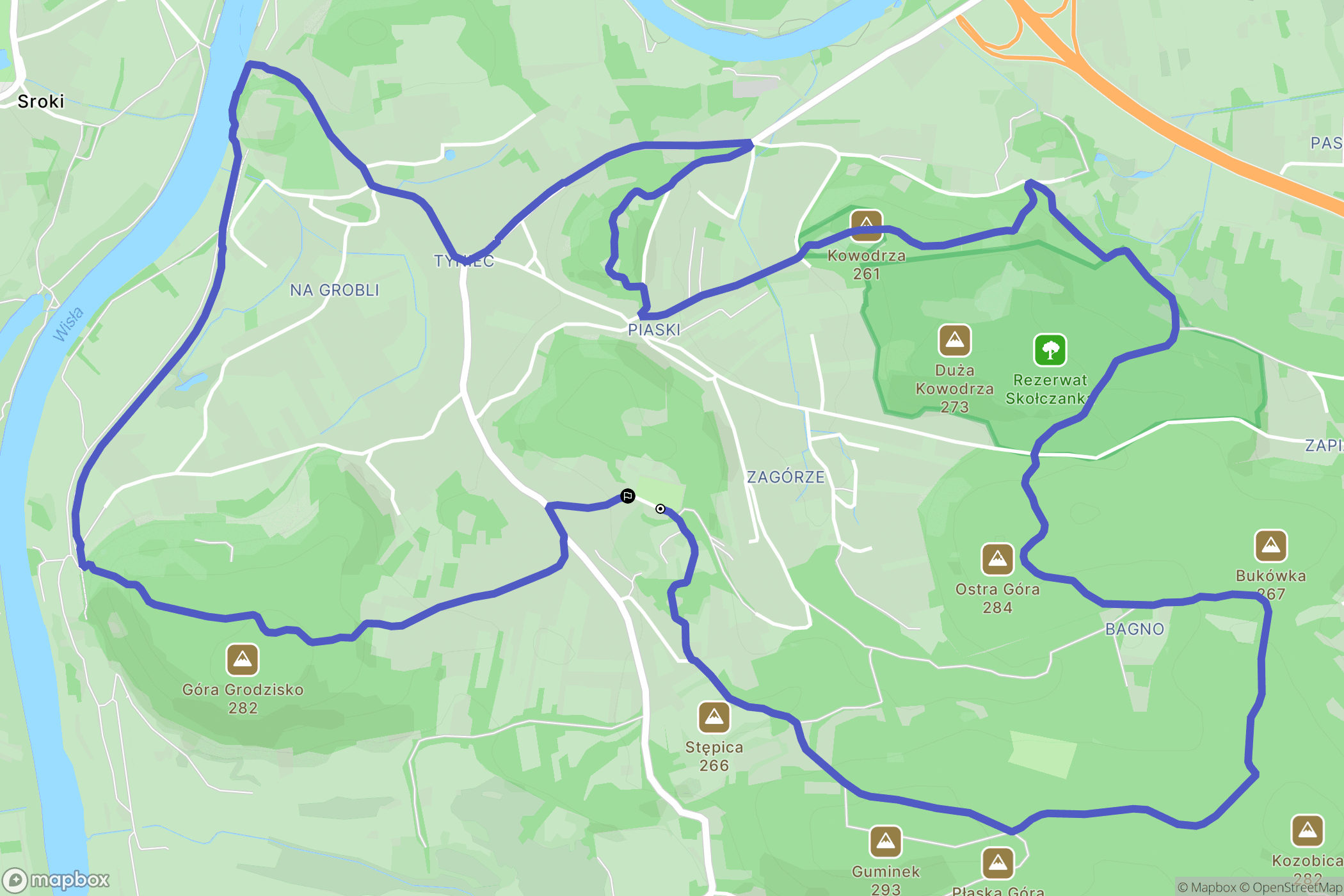 Kraków: mapa trasy - Poland