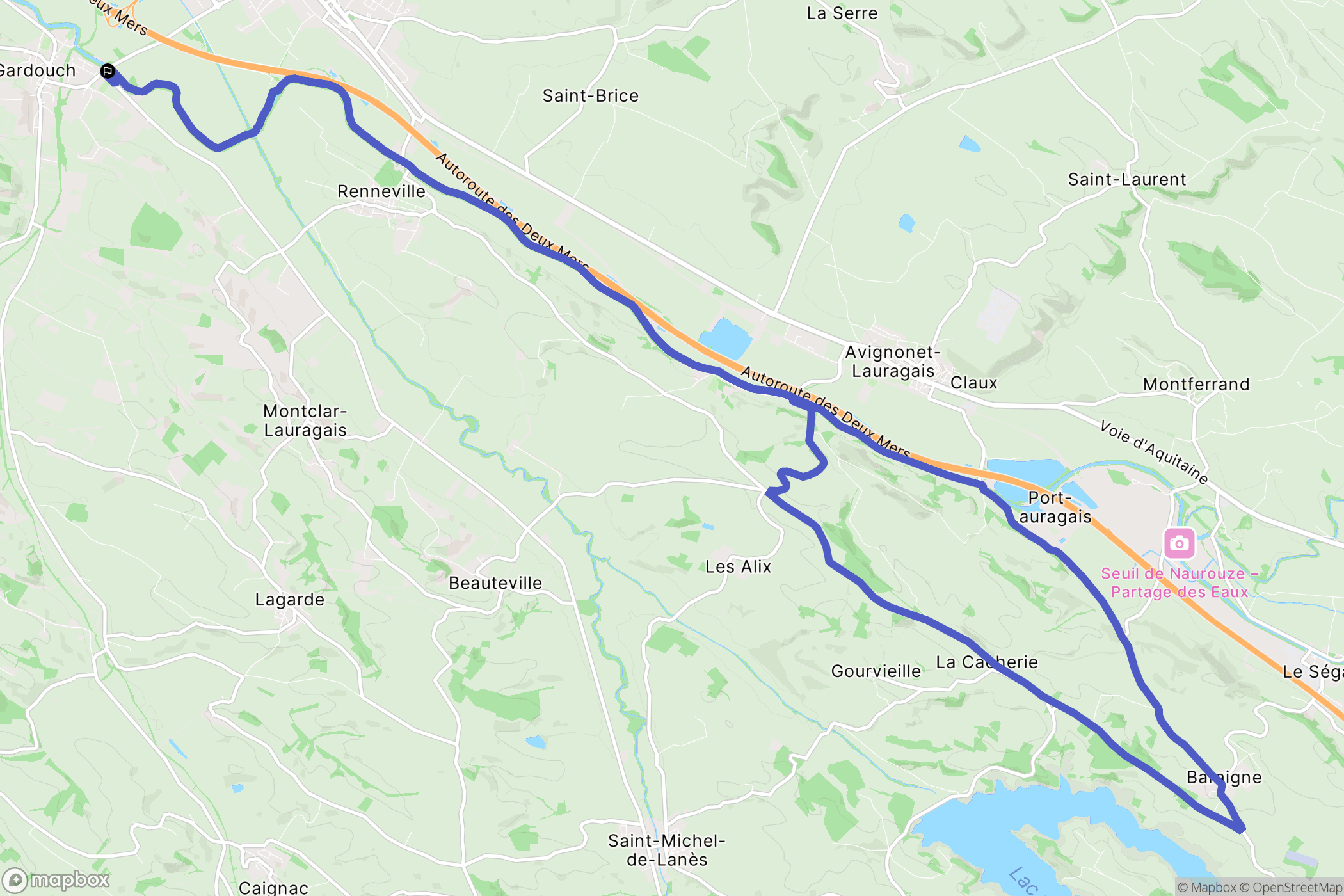 Gardouch : carte du parcours de randonnée - France