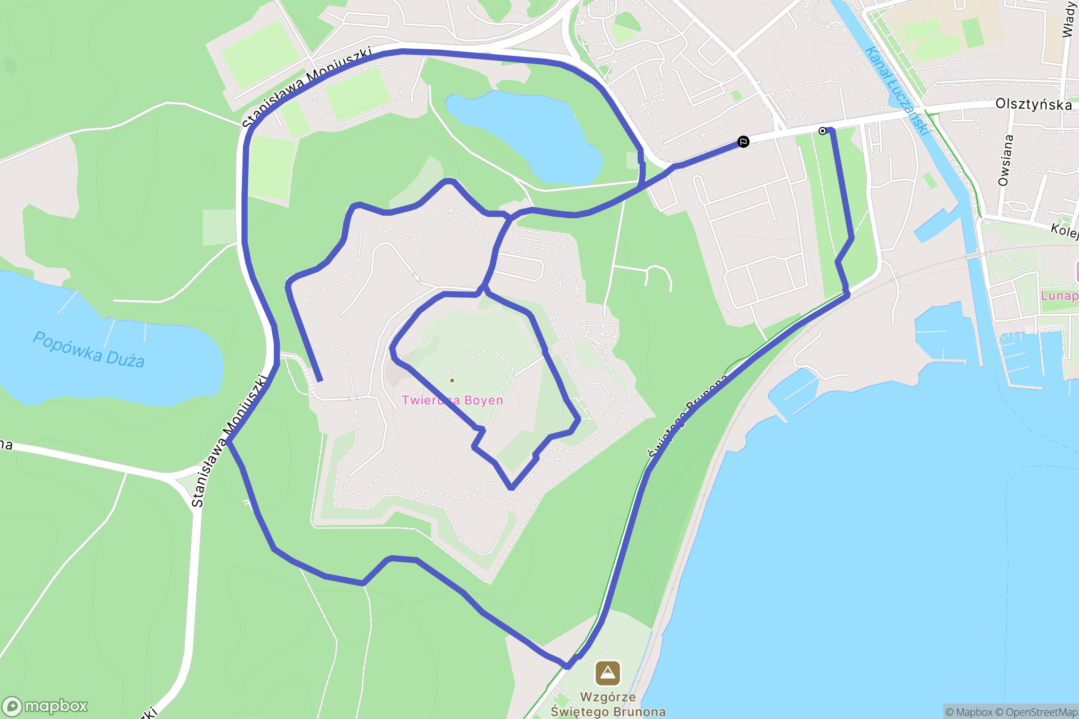 Giżycko: mapa trasy - Poland
