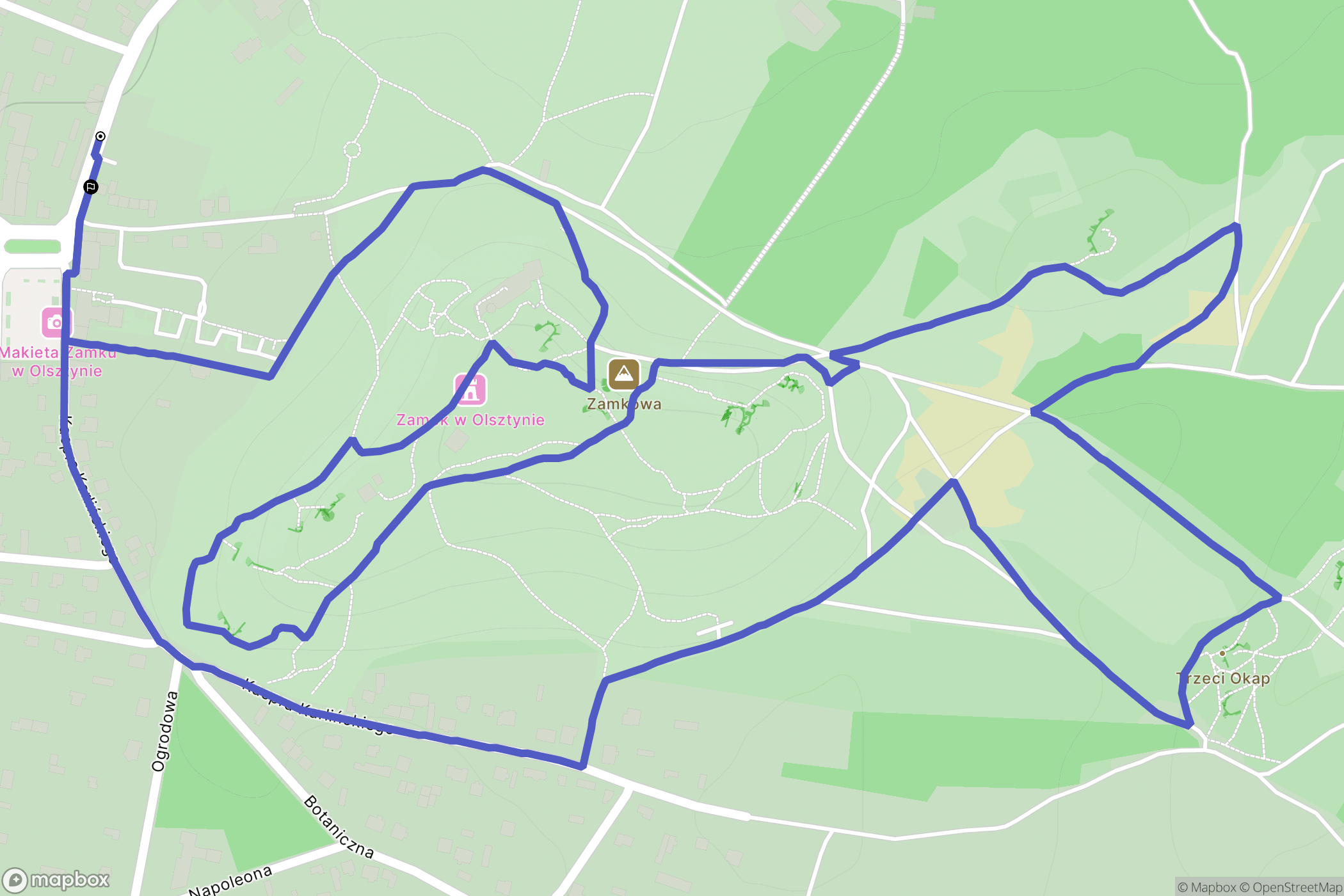 Olsztyn: mapa trasy - Poland