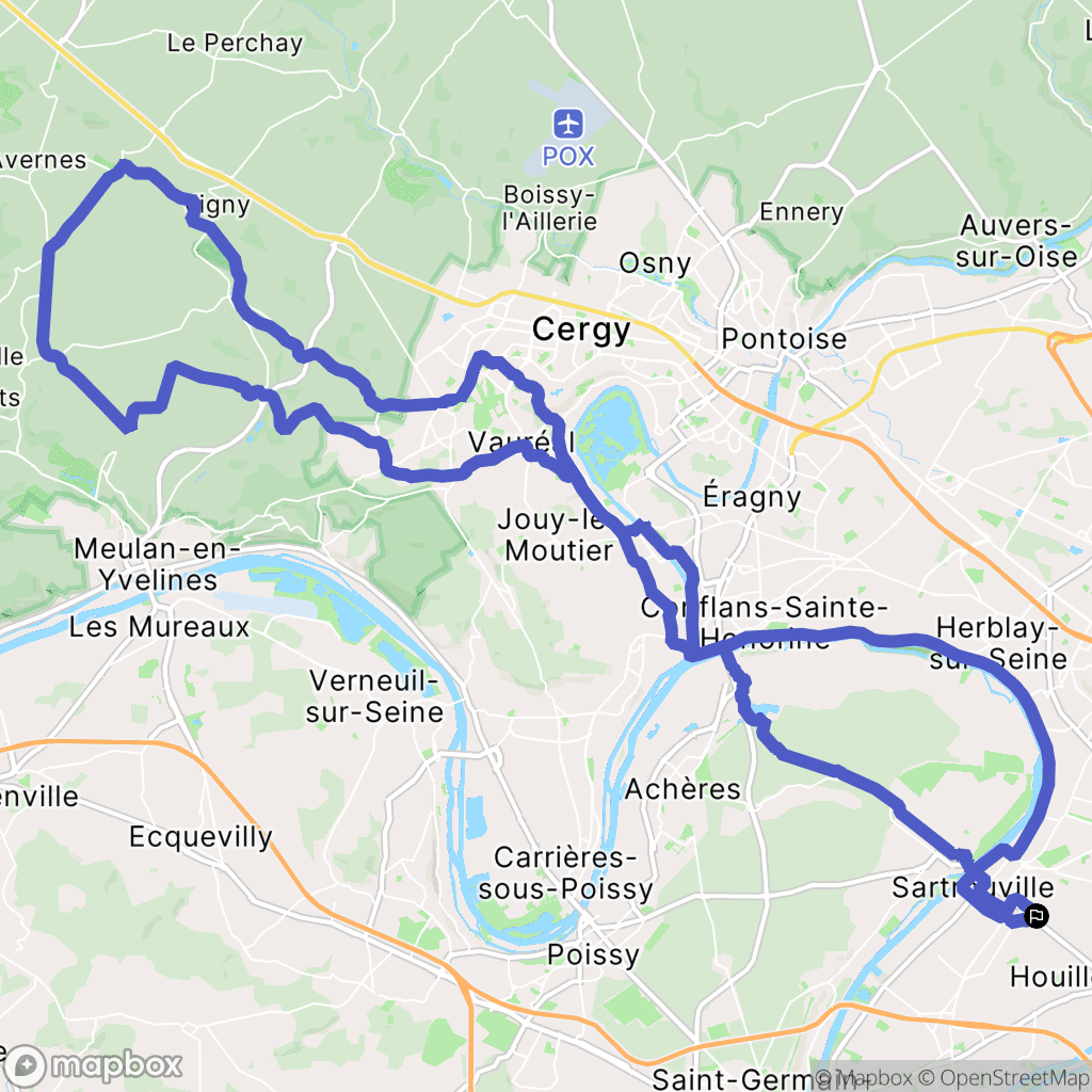 Sartrouville : carte du parcours de randonnée - France