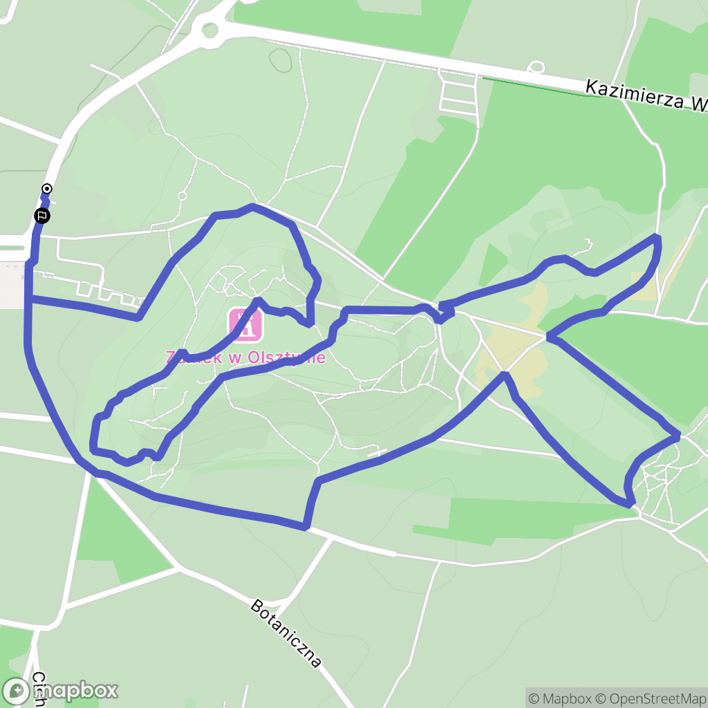 Olsztyn: mapa trasy - Poland