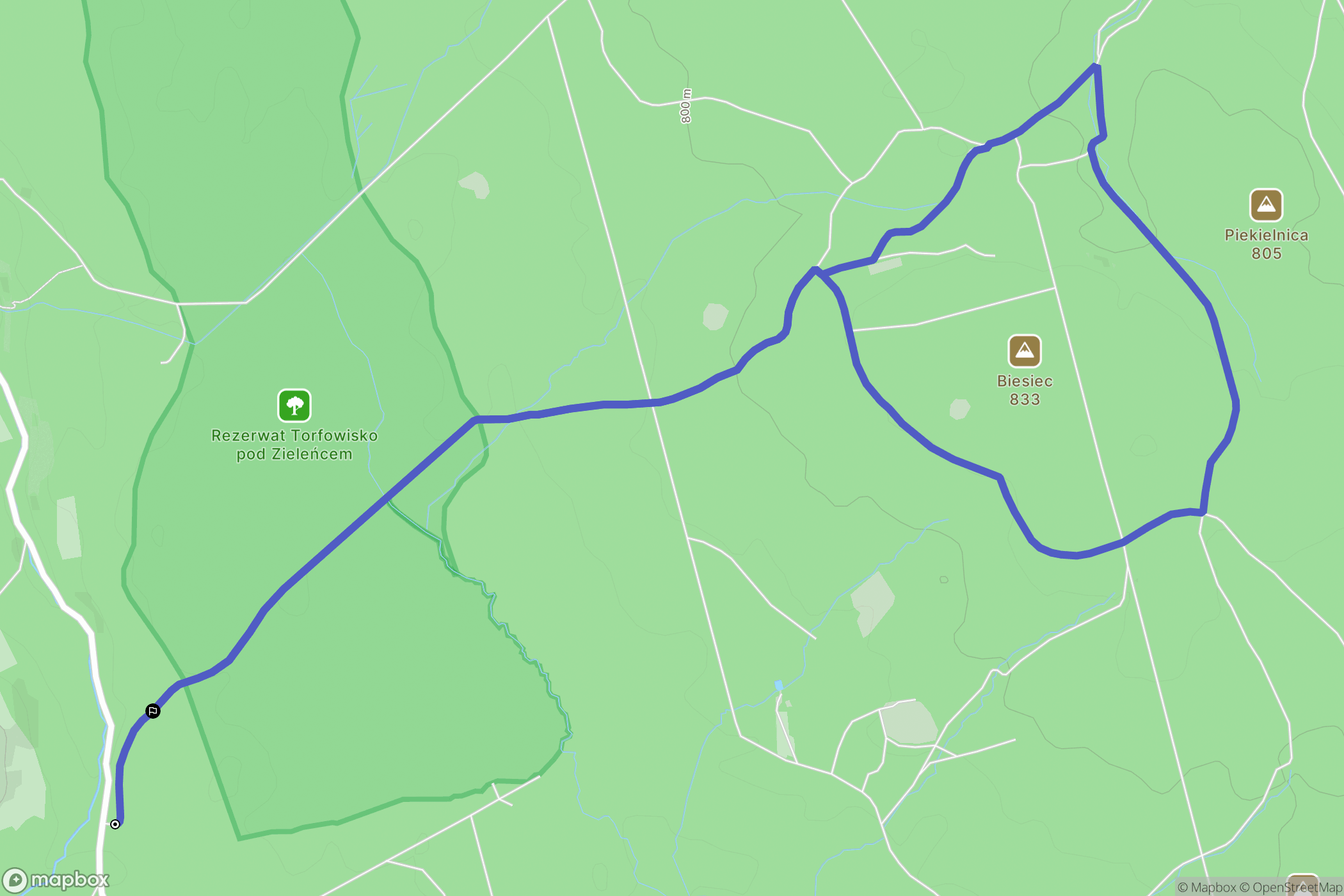 Szczytna: mapa trasy - Poland