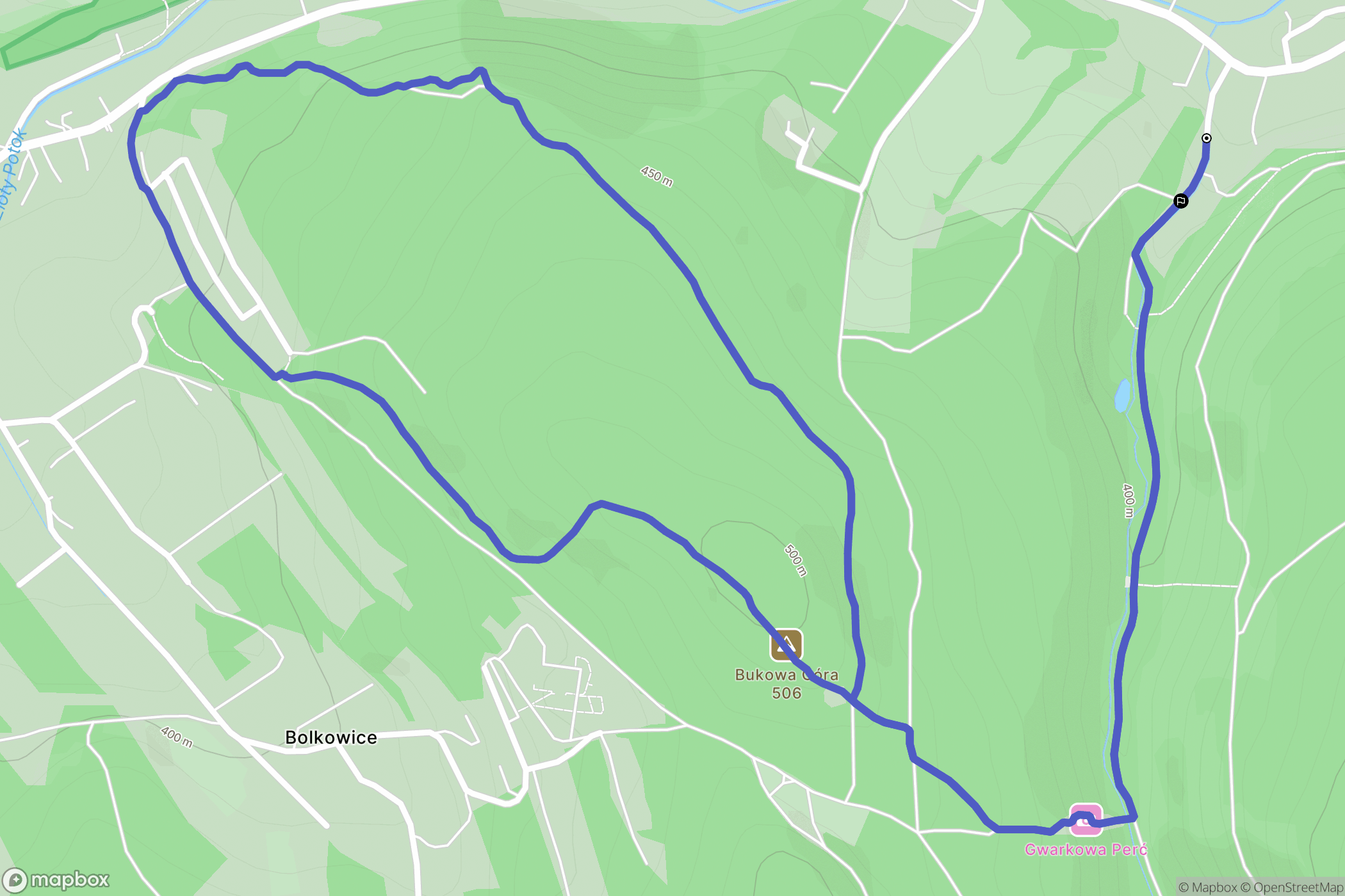 Pokrzywna: mapa trasy - Poland