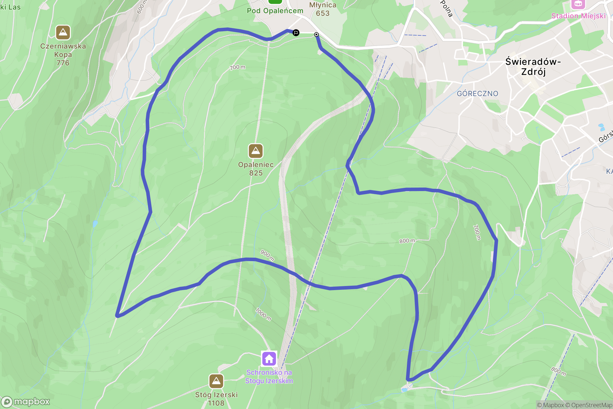 Świeradów-Zdrój: mapa trasy - Poland