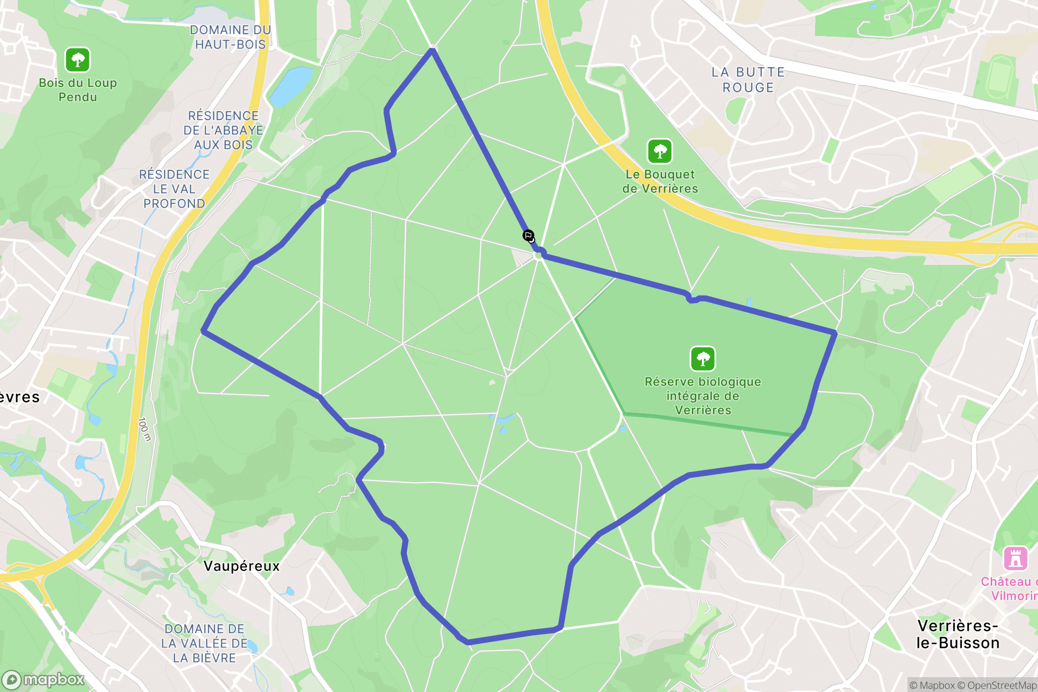 Verrières-le-Buisson : carte du parcours de randonnée - France