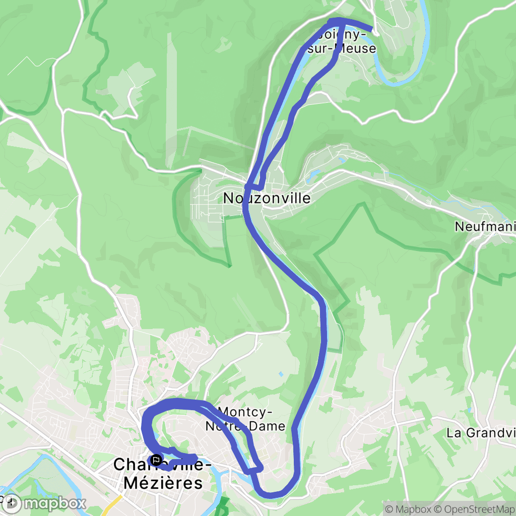 Charleville-Mézières : carte du parcours de randonnée - France