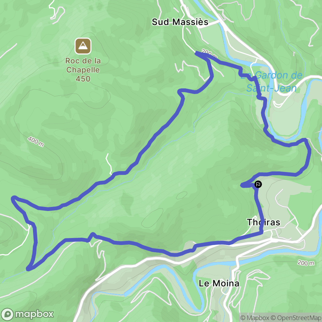 Thoiras : carte du parcours de randonnée - France