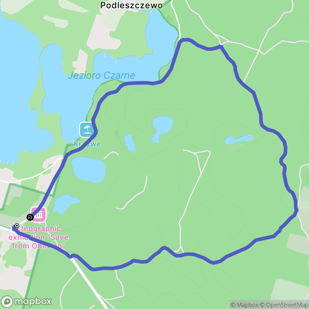 Krzywe: mapa trasy - Poland
