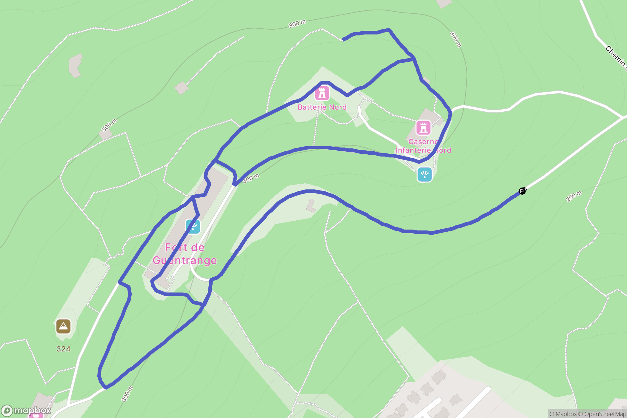 Thionville : carte du parcours de randonnée - France