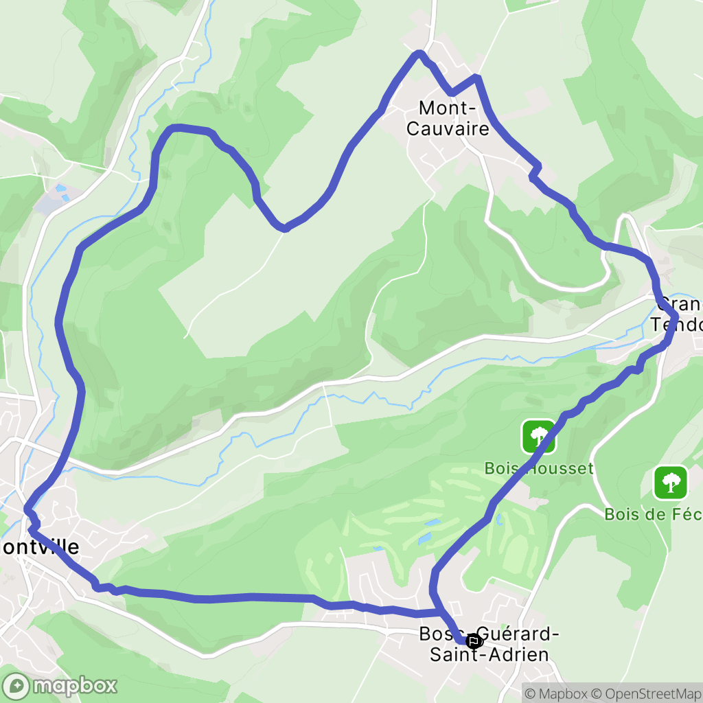 Bosc-Guérard-Saint-Adrien : carte du parcours de randonnée - France