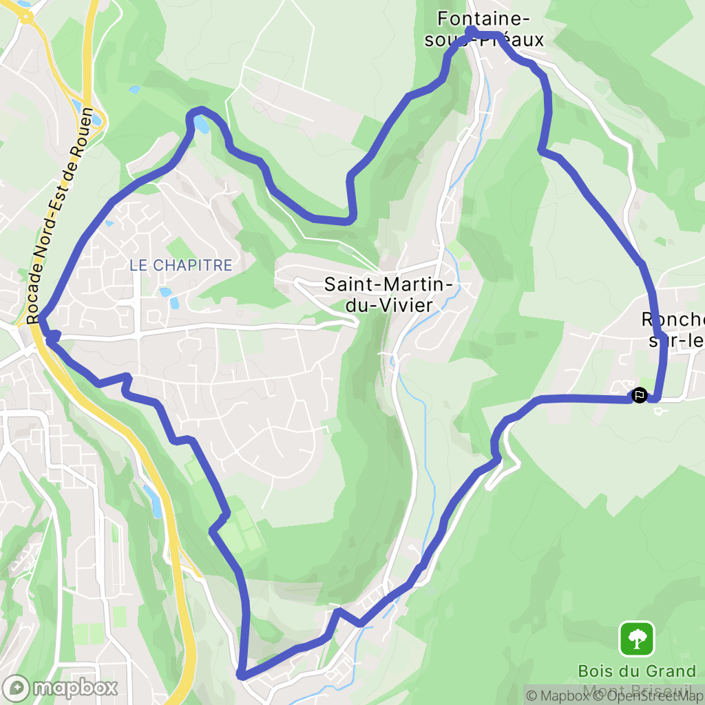 Roncherolles-sur-le-Vivier : carte du parcours de randonnée - France