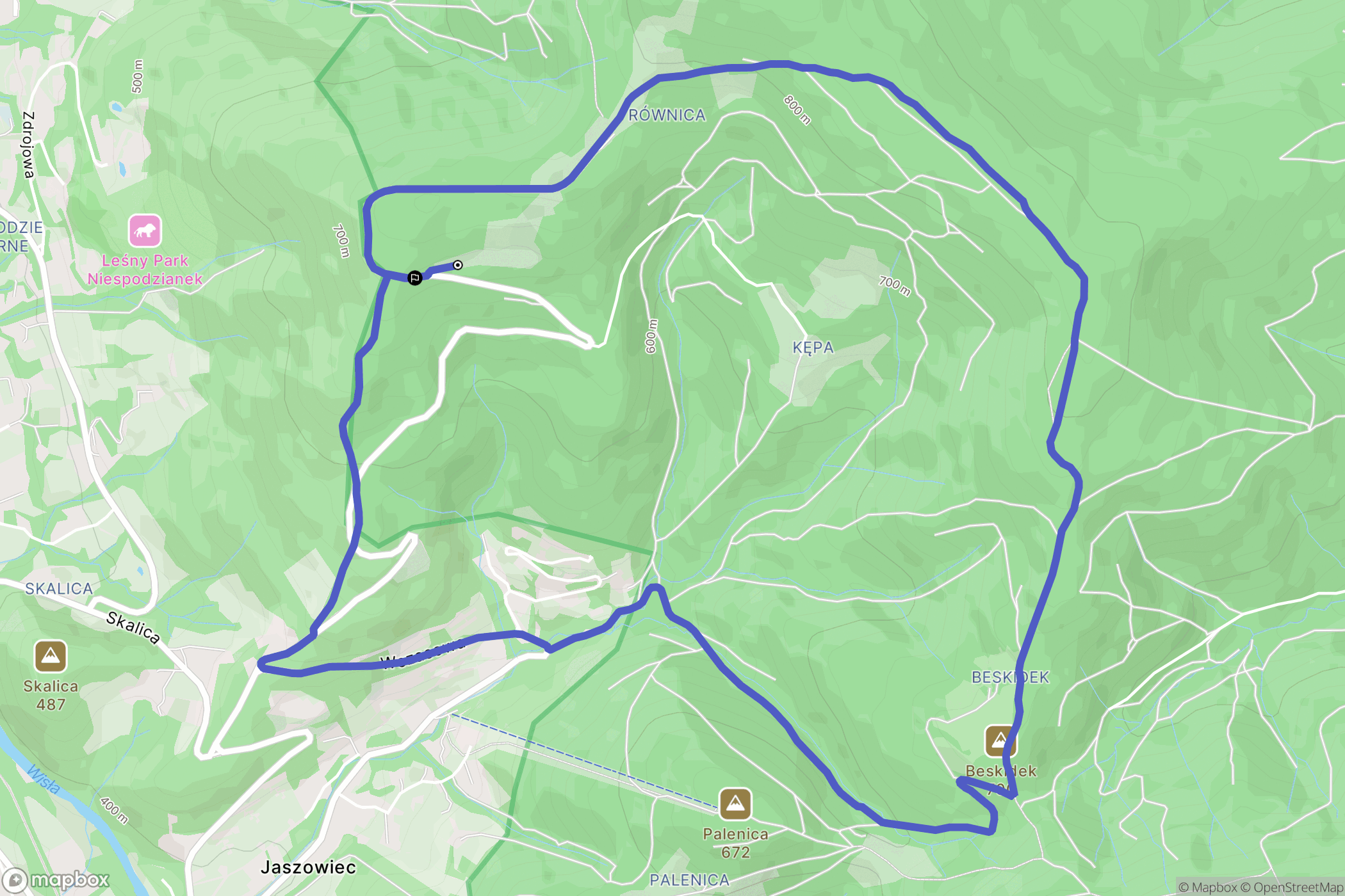 Ustroń: mapa trasy - Poland