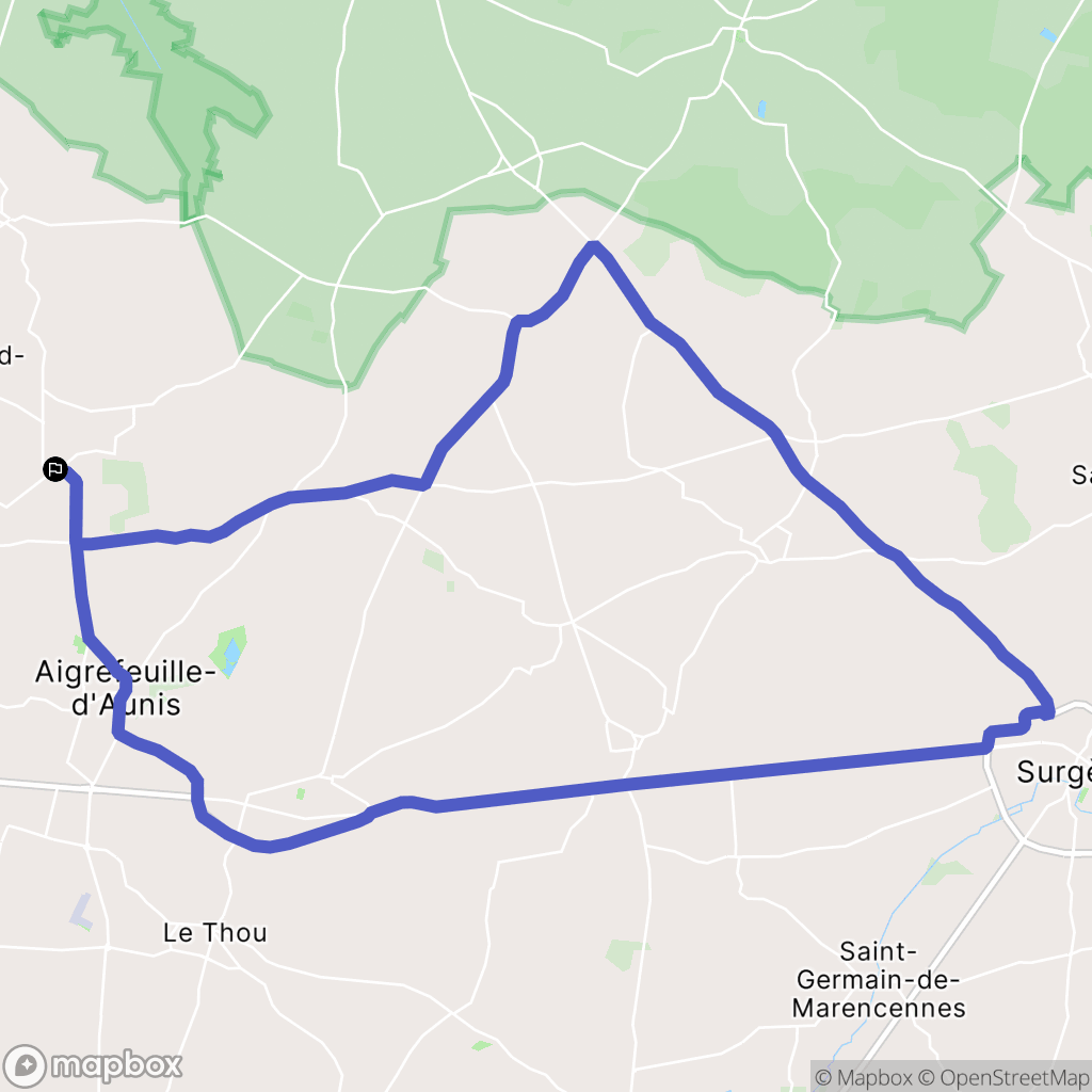 Saint-Christophe : carte du parcours de randonnée - France