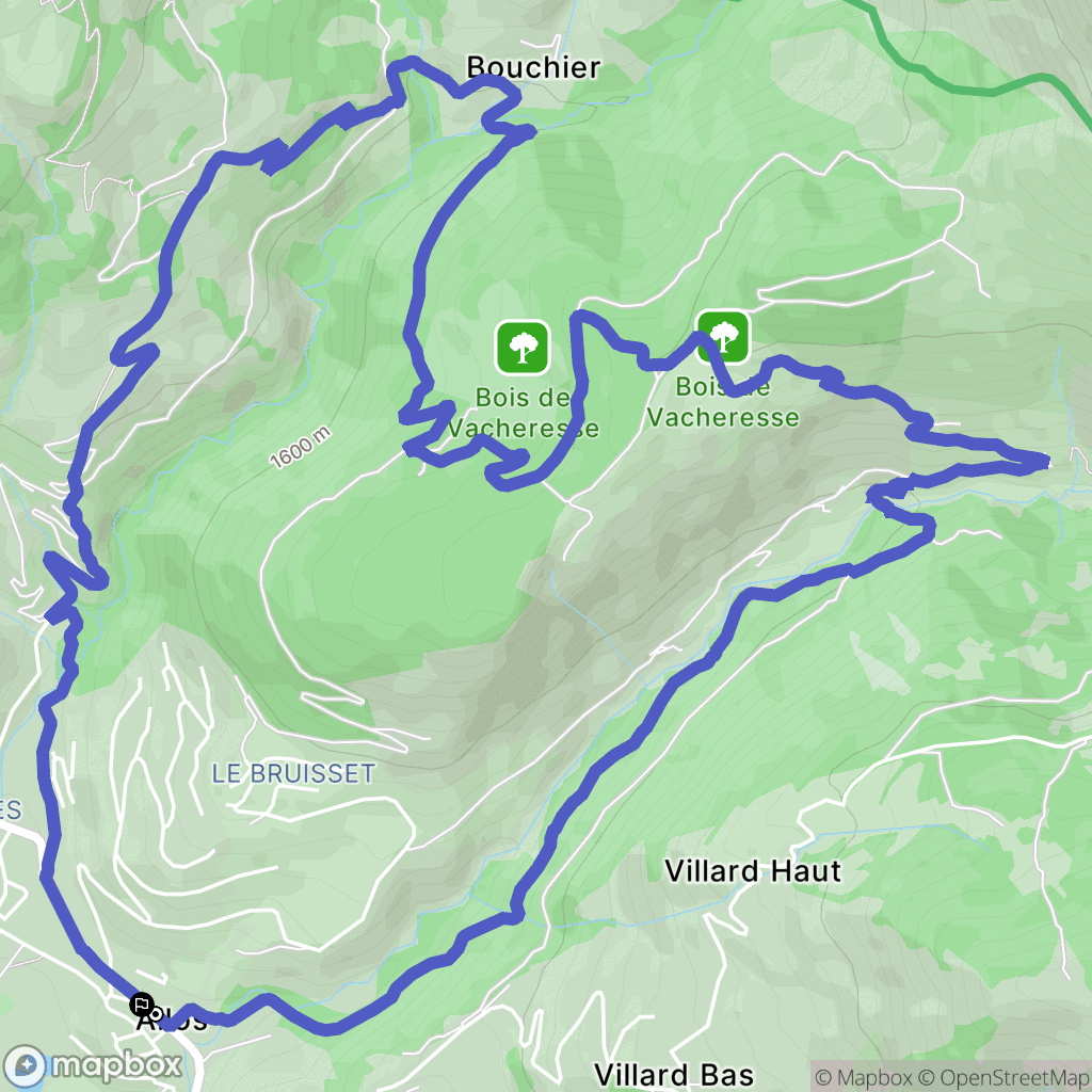 Allos : carte du parcours de randonnée - France