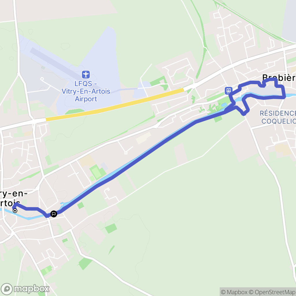 Vitry-en-Artois : carte du parcours de randonnée - France