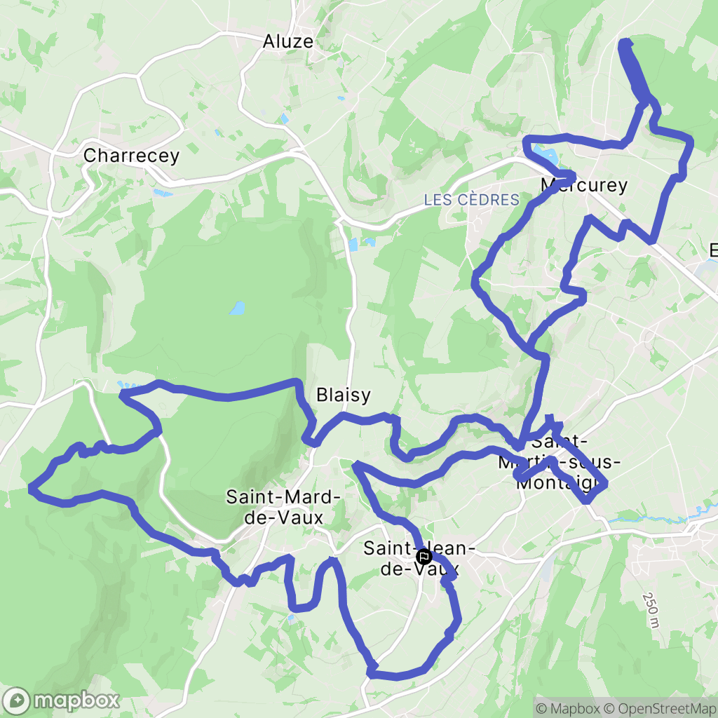 Saint-Jean-de-Vaux : carte du parcours de randonnée - France