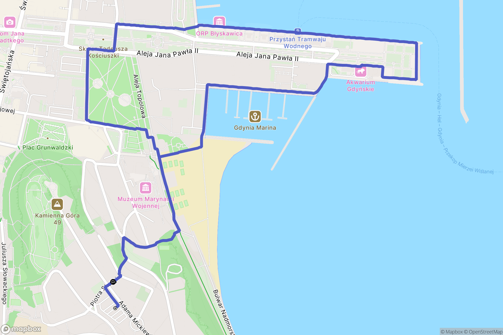 Gdynia: mapa trasy - Poland