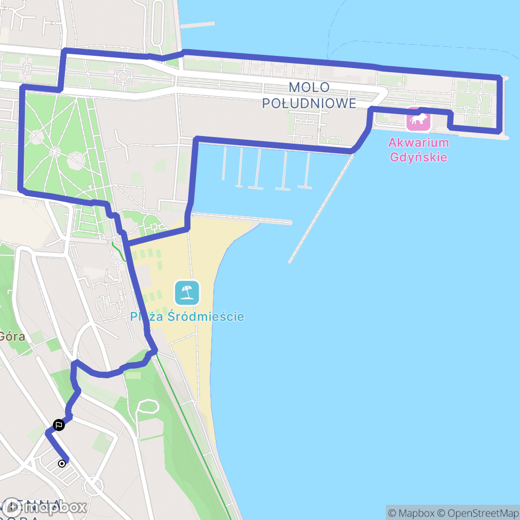 Gdynia: mapa trasy - Poland