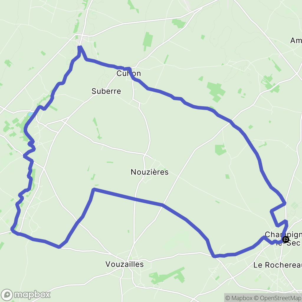 Champigny en Rochereau : carte du parcours de randonnée - France
