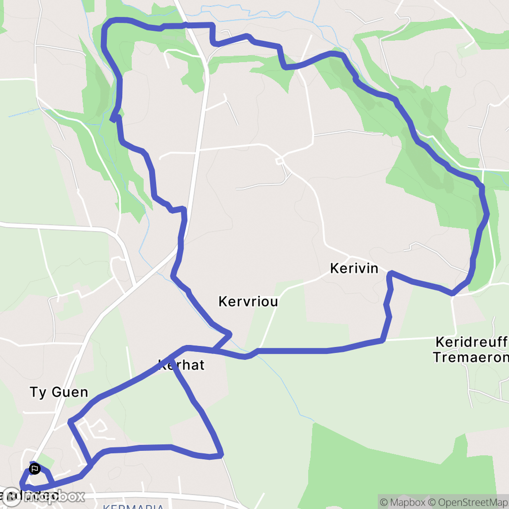 Landudec : carte du parcours de randonnée - France