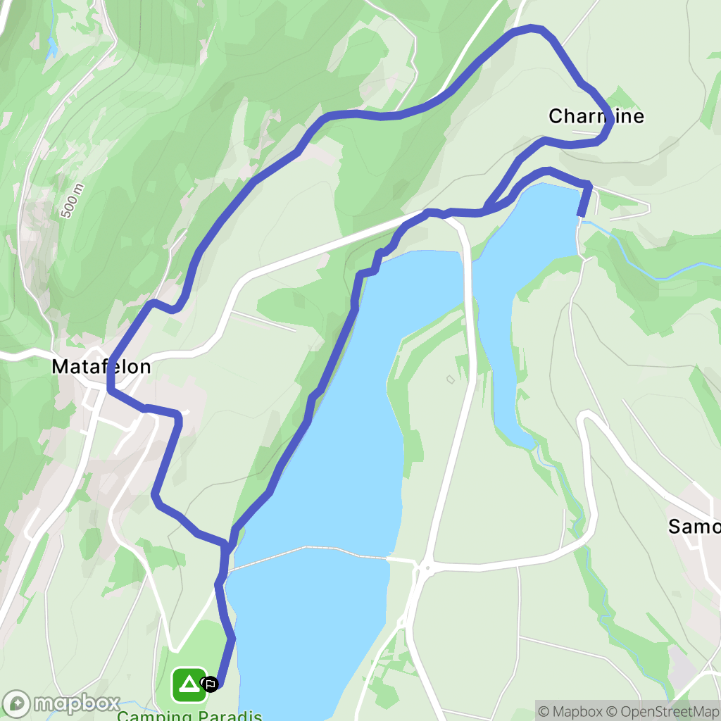 Matafelon-Granges : carte du parcours de randonnée - France