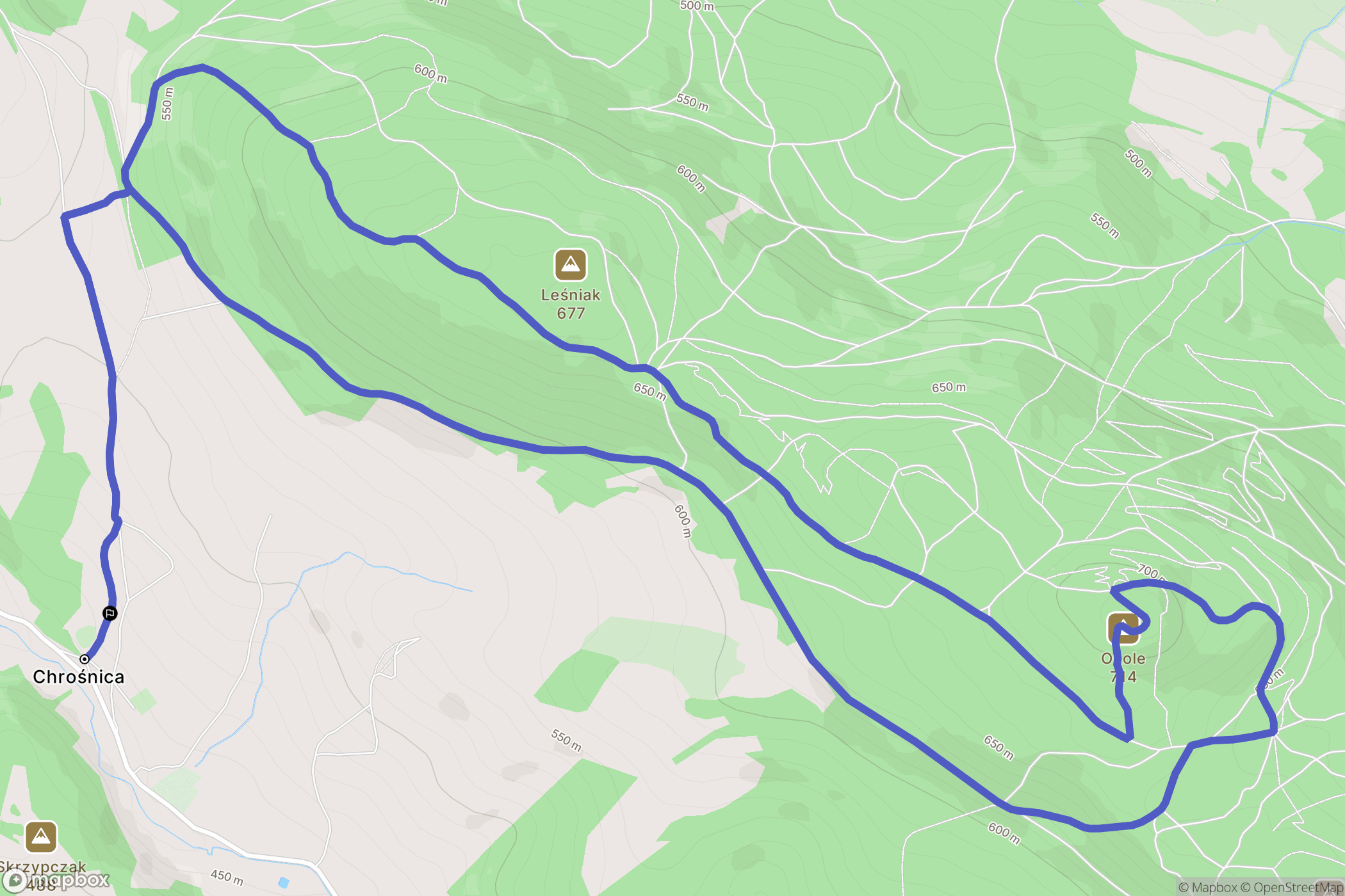 Chrośnica: mapa trasy - Poland