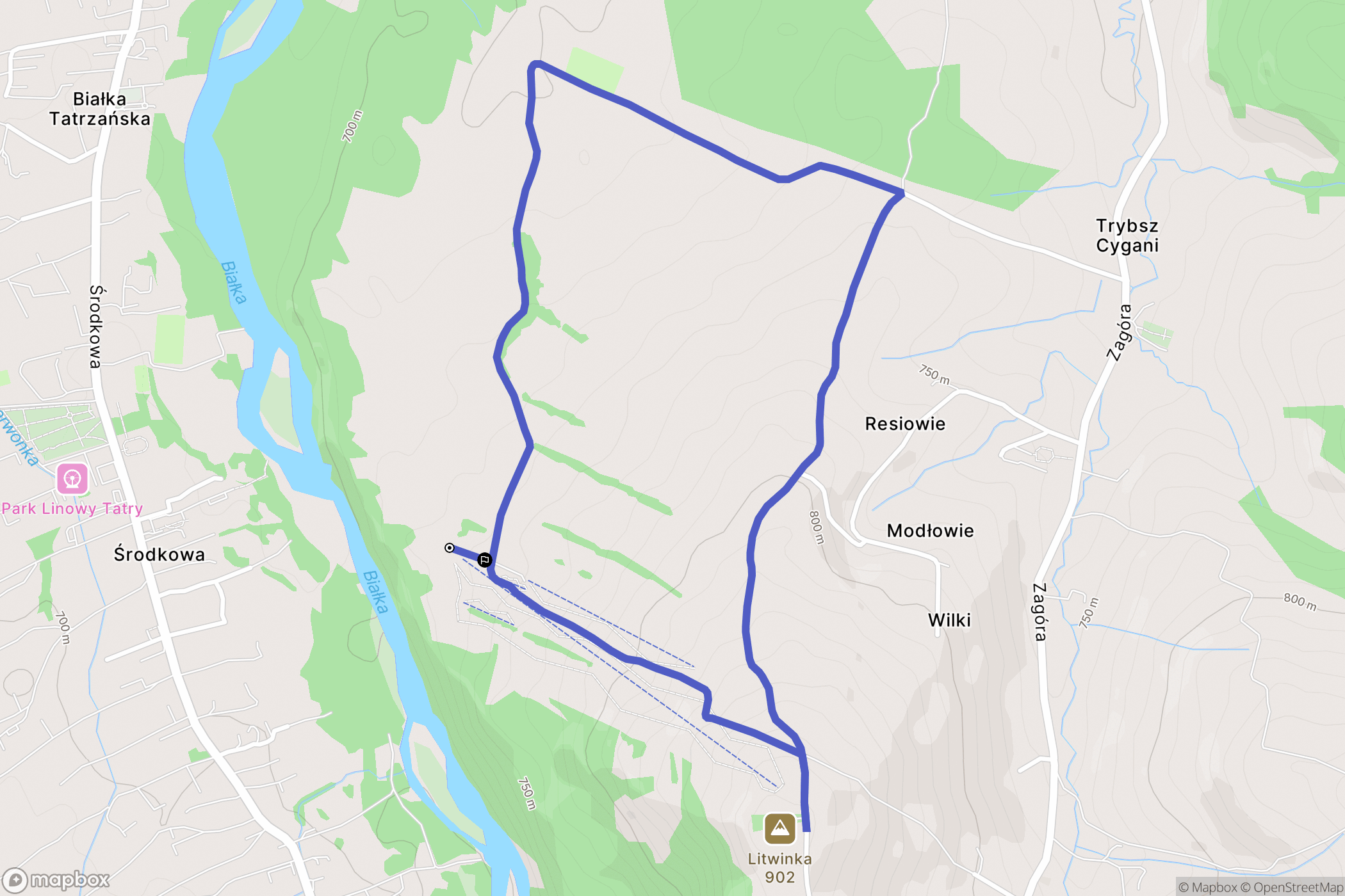 Czarna Góra: mapa trasy - Poland