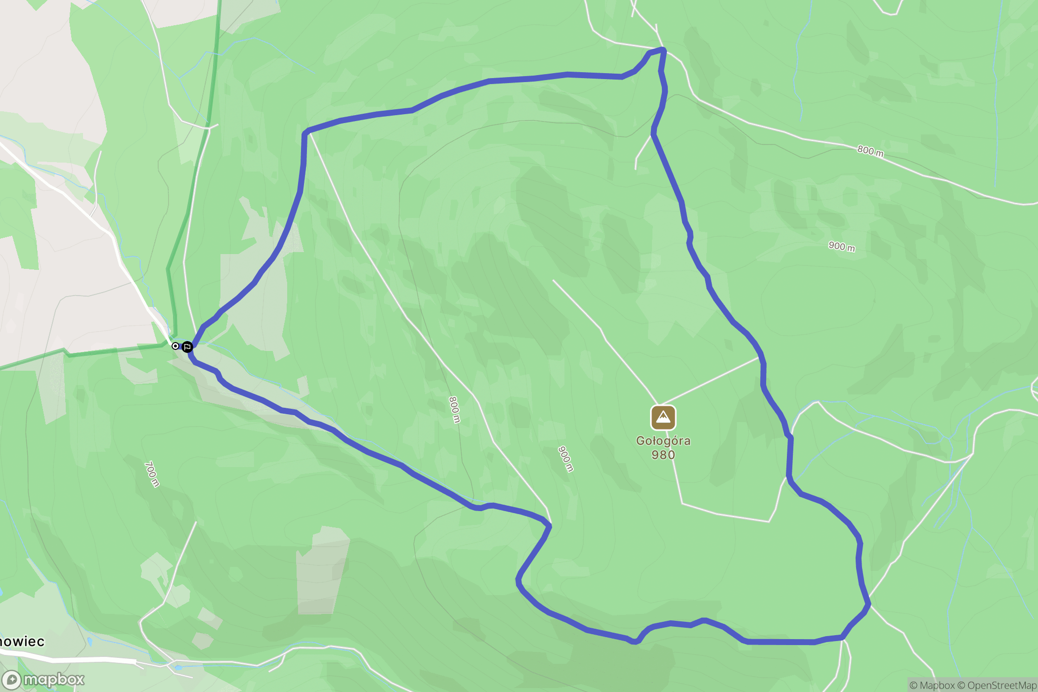 Goszów: mapa trasy - Poland