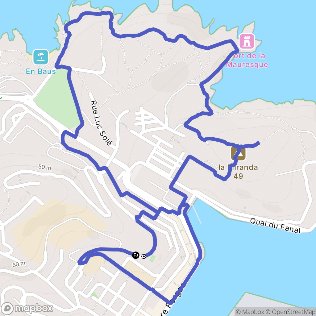 Port-Vendres : carte du parcours de randonnée - France