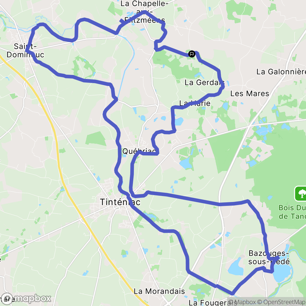 Québriac : carte du parcours de randonnée - France