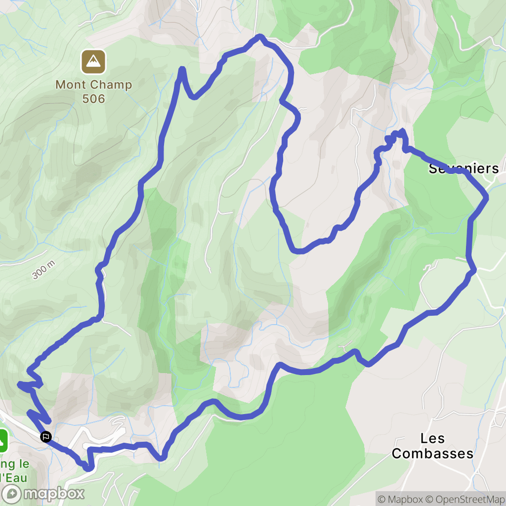 Saint-Privat : carte du parcours de randonnée - France