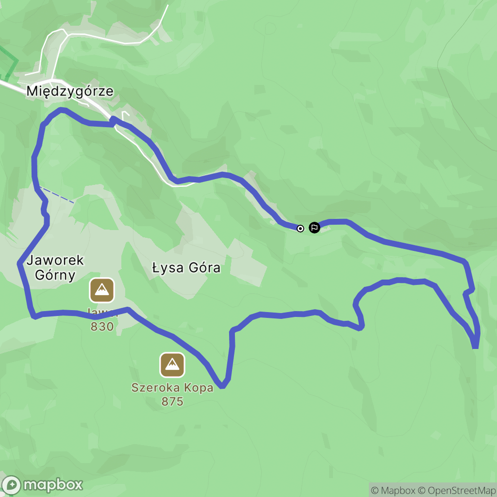 Międzygórze: mapa trasy - Poland