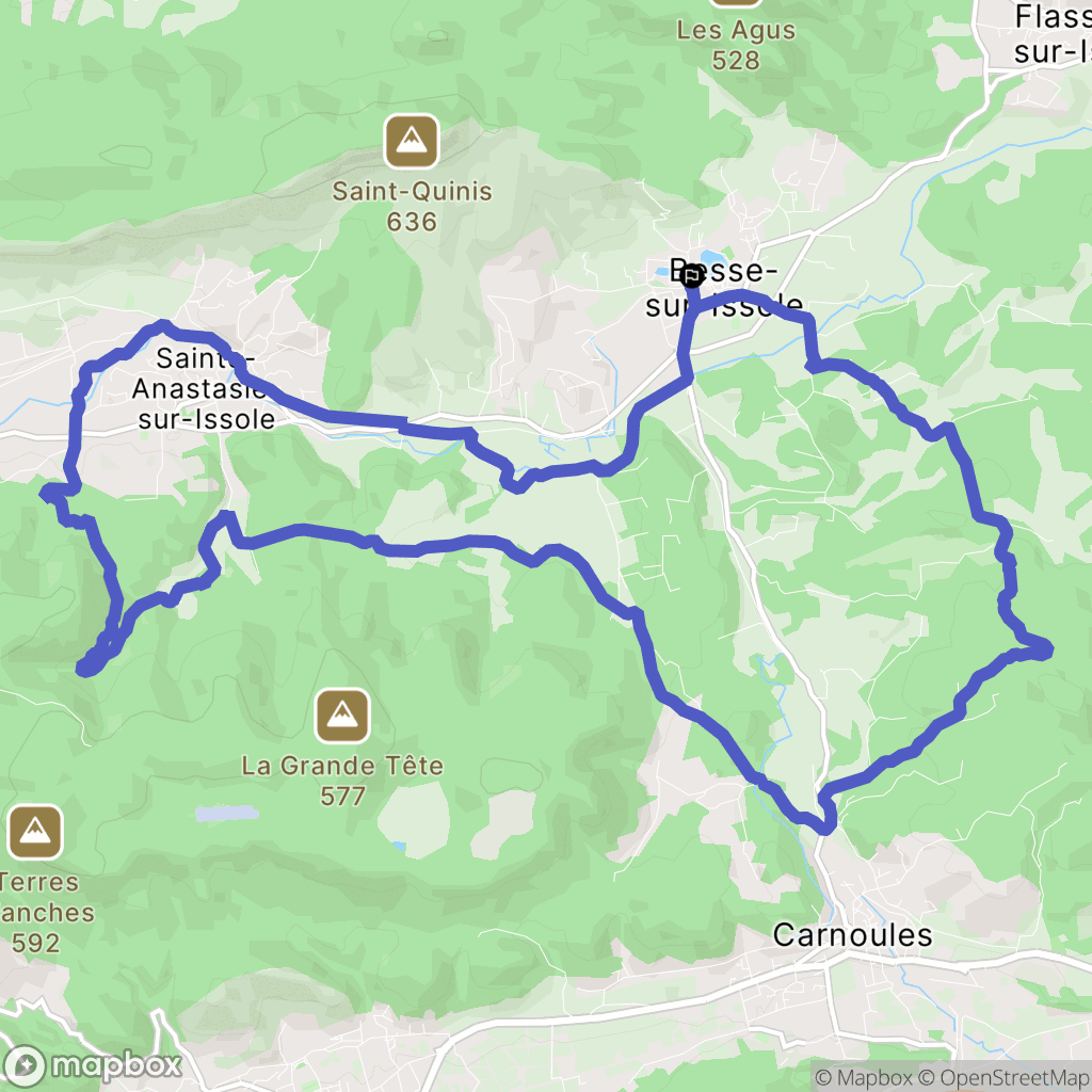 Besse-sur-Issole : carte du parcours de randonnée - France
