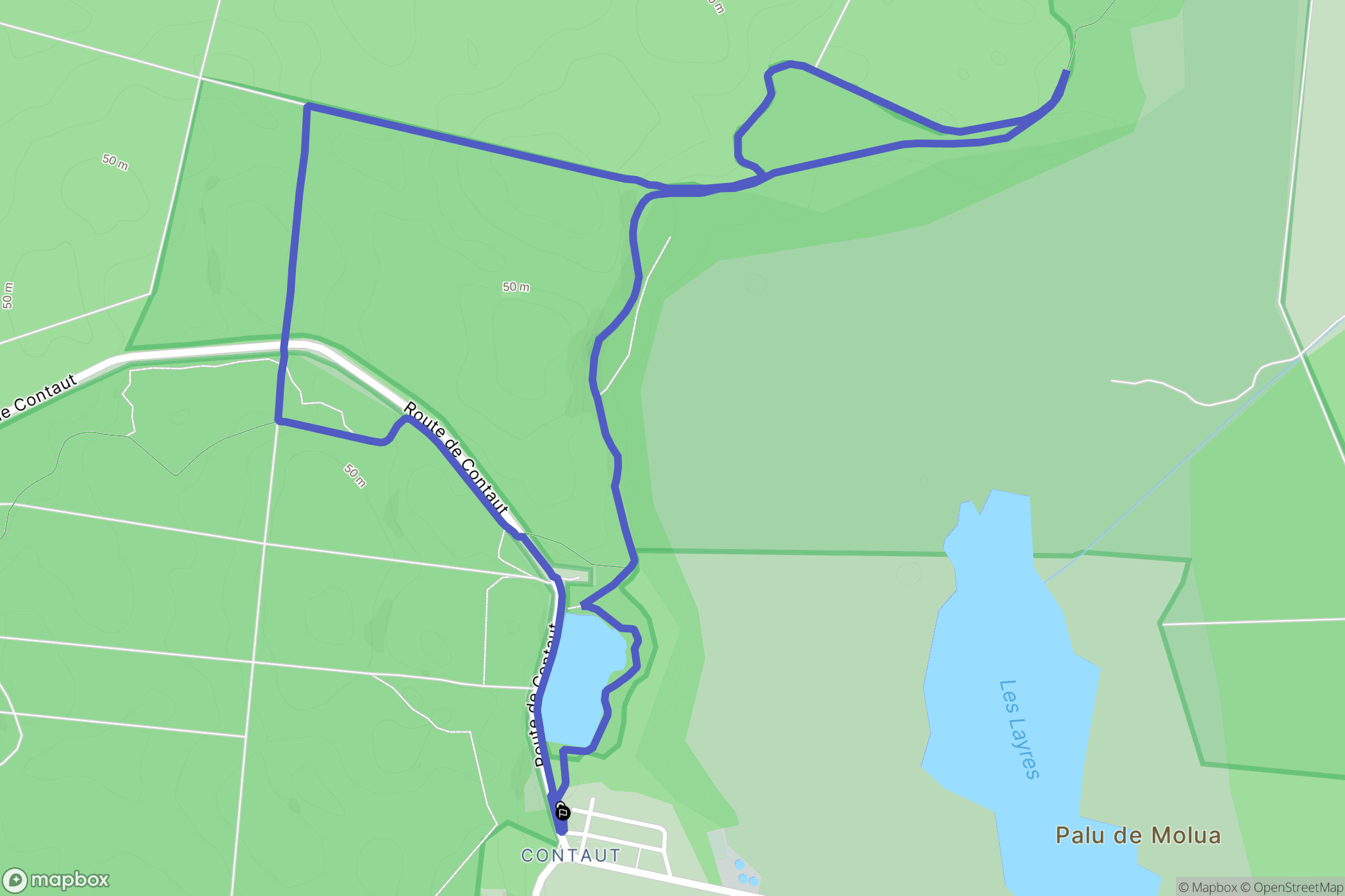 Hourtin : carte du parcours de randonnée - France