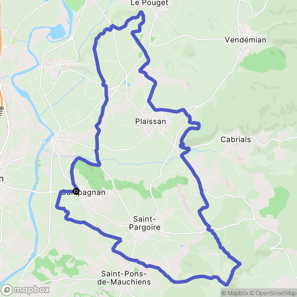Campagnan : carte du parcours de randonnée - France