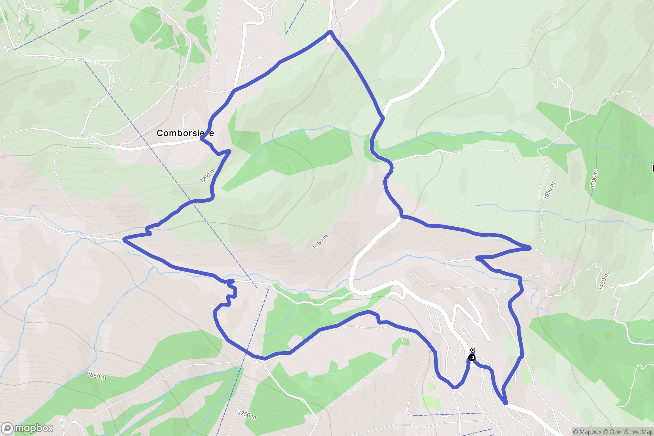 Villarembert : carte du parcours de randonnée - France