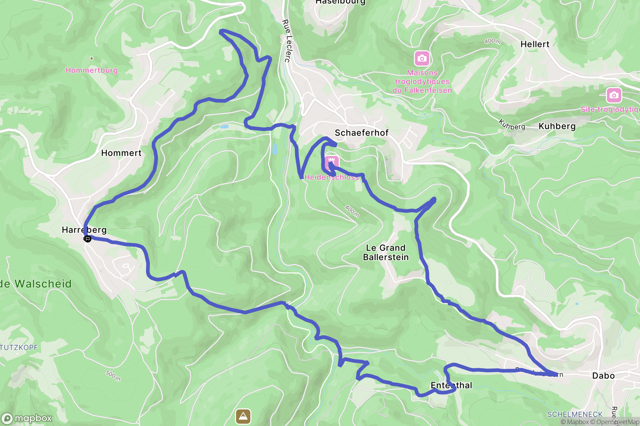 Harreberg : carte du parcours de randonnée - France